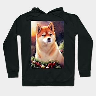 Watercolor shiba inu Hoodie